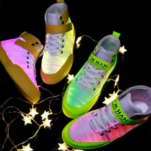 New Fiber Optic Shoes Men and Women USB Rechargeable Glowing Sneakers Man Casual Shoes Party Shoes Cool Shoes