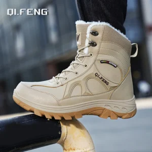 Men Winter Outdoor Hiking Boots Plus Size 47 Snow Boots Men Training Work Boots Waterproof Slip-Resistant Keep Warm Fashion