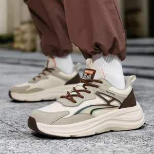 2026 New Designer Leather Sneakers for Men Fashion Casual Summer Autumn Platform Shoes Male Solid Color Lace Sports Shoes Man