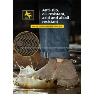 Anti Smashing Plastic Steel Toe Insulated Shoes, Breathable Suede Leather, All Season Anti Scalding Welding Shoes