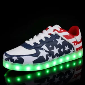 Size 35-46 Unisex Womens Mens USB Charge LED Shoes Luminous Sneakers Glowing Girls Boys Footwear LED Street Shoes Casual Shoes