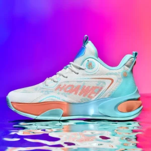 Men Basketball Shoes Rubber Flat Bottom Sports Shoes Soft Cushioned Stable Practical Training Basketball Boots for Teenagers